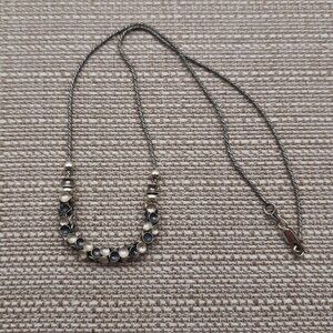 18 Inch Sterling Silver Tarnished Handmade Pattern Necklace A2765